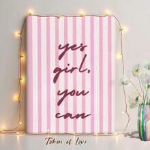 1pc Yes Girl You Can Wall Art, Valentine Decor, Galentine Gift, Pink Framed Wall Art, Wrapped Canvas Poster Vintage Prints, Yes Girl, You Can - Minimalist, Minimalistic, Modern, Bold Style, Perfect Gift Decor, Wall Art for Living Room Bedroom Office, Hanging Hardware Included - Wrapped Framed Canvas, Vertical - Lienzo enmarcado - Ver 1