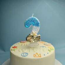 New Creative Blue Ocean Beach Themed Number Candles 0-9 For Birthday Cake