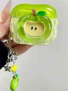 Crystal Apple & Pear Style Protective Case Compatible With Airpods Pro 2, 3, Pro Wireless Bluetooth Earphone Cover - Green - View 1