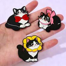 1/3 件装卡通胸针可爱猫咪珐琅别针衣服背包饰品金属徽章配件送朋友的礼物 - 均碼 - 查看 3