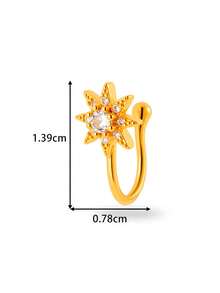 Toppiercing 1 Peça Clipe de Nariz Versátil de Moda com Zircônia Micro-Incrustada em Formato de Coração, Lua, Estrela, Flor, Anel de Nariz Falso Sem Perfuração - Multicolorido - Visão 56