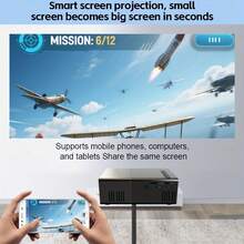 2026 Upgraded Portable Mini Projector, Travel Essential, HD/USB/AV/TF Applicable, Suitable For Home Theater And Indoor Use, Multiple Colors Available, Comes With US/UK/EU Power Adapter - Fulfill Your Private Cinema Dream - Blue + White - View 10