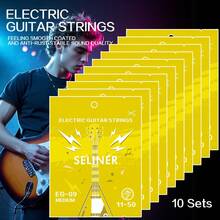 10 Sets, 6 Strings Per Set, 0.23-1.27mm Thickness, Nickel Plated Steel Electric Guitar Strings, EG Practice Series, 6-String Guitar Instrument - 10 Sets - MG-09 - View 10