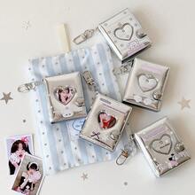 2英寸极简银色卡通星星和心形镂空相册，明星粉丝偶像小卡片和贴纸收藏册 - 彩色 - 查看 7