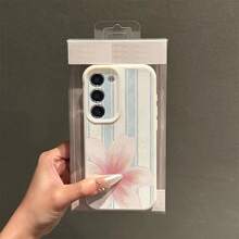 1个TPU材质软壳，蓝色条纹花卉图案，保护手机壳，兼容三星A05s、A12、A13、A14、A14 4G、A15、A21s、A23、A25、A32、A32 5G、A34、A35、A50s、A51、A52、A53、A54、A55、A71、A72、A73、S10、S20 FE、S20 Ultra、S21 Ultra、S22、S22 Plus、S23、S24、红米10C、12C、Note 10、11、12、13、Pro Plus、Note 8、9 Pro等机型。 - 白色 - 查看 3