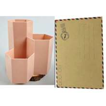 Nordic 3-In-1 Creative Hexagon Desktop Stationery Organizer Pen Holder - Three-compartment Diamond-shaped Pen Holder - View 9