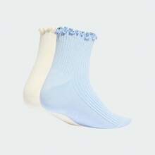 Adidas Originals 2 Pairs Unisex Ruffle 1/4 Ankle Socks, Discounted Set KD8368 - Blue - View 2