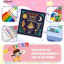 GDTME Sách tô màu giảm căng thẳng dành cho người lớn với chủ đề Bài Tarot và Biểu tượng Huyền bí - Một cuốn sách tô màu dành cho người lớn với nhiều thiết kế phức tạp và tinh tế, hoàn hảo cho người lớn sử dụng. Một món quà lý tưởng cho Ngày Valentine, Ngày Tình bạn và mùa tựu trường. - Nhiều màu - Xem 4