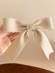 3pcs/1pc Women's Fabric Bow Brown/Black/White Hair Clips, Fashion Versatile High-End Elegant Simple Solid Color Hair Accessories Suitable For Daily Outing, Casual, Party, Commute, Vacation, Ponytail, Bun, Face Washing, Makeup, Outfit Matching - Multicolor - View 11