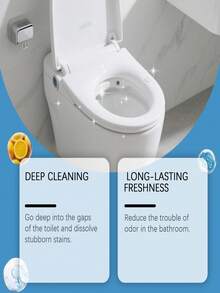 JUE FISH Viên tẩy bồn cầu, loại bỏ vết bẩn nhẹ nhàng, tẩy cặn, khử mùi, giữ hương thơm lâu dài, vệ sinh bồn cầu hàng ngày. Được thiết kế đặc biệt để thấm sâu vào các kẽ hở của bồn cầu và hòa tan các vết bẩn cứng đầu. - Thể rắn - Xem 4