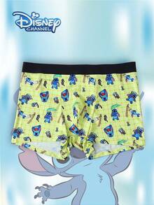 1pc Disney Cartoon Print Underwear-Soft-Comfortable, Letter Elastic Waistband, Casual Men's Underwear - Multicolor - View 1