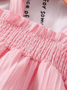 2件套女婴套装，粉色蝴蝶刺绣连体衣配同款帽子，春夏款 - 粉色 - 查看 6