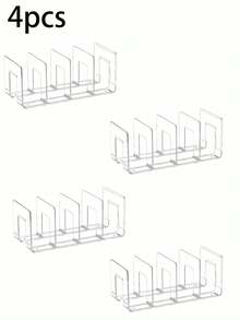 4pcs Transparent Wardrobe Storage Bags With Handles, Detachable Shelf Organizers For Bedroom, Bathroom, Office, Practical Book Shelf L-Shaped Storage Rack, Space Saving, Can Be Used As Car Storage Box, Drawer Organizer, Suitable For Small Handbags, Clothing Storage Such As Sweaters, Socks, Pants, Jeans, Underwear - Clear - View 12