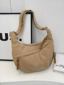 1个灯芯绒多功能拉链校园单肩包，简约百搭学生文具包，新款大容量高端时尚通勤单肩包，可装笔记本电脑、平板电脑和其他学习用品，适合各种场合 - 彩色 - 查看 18