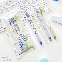Flower Style Gel Link Pens,Fine Point 0.5 Mm,High-End Series Pens For Journaling Note Taking, Cute Office School Supplies Gifts For Women Men - Baby Blue - View 8