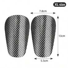 Espinilleras con patrón de fibra de carbono para fútbol, mangas protectoras para piernas de deporte de fútbol, almohadillas protectoras de impacto resistentes profesionales - Negro - Ver 11