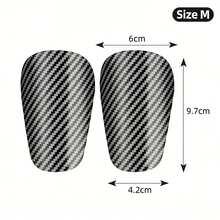 Espinilleras con patrón de fibra de carbono para fútbol, mangas protectoras para piernas de deporte de fútbol, almohadillas protectoras de impacto resistentes profesionales - Negro - Ver 13