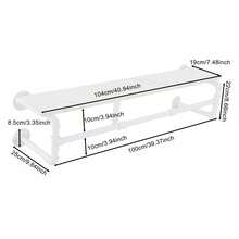 White Wall Mounted Coat Rack With Shelf, Industrial Pipe Style, Holds 66lbs - Default - View 4