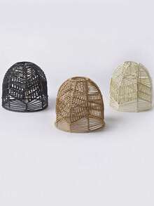 1pc Handwoven Paper Rope Lamp Shade, Creative Pendant Light Suitable For Rooms, Inns, Hotels, Restaurants And Other High-End Lighting Spaces