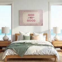 1pc Pink Valentine Decor, Galentine Gift, Pray Wrapped Framed Canvas Wall Art, Vintage Prints Poster, God Is All The Time Good. - Minimalist, Clean, Minimalist, Modern Style, Home Living Room Bedroom Ofice Wall Decor, Birthday Party Decor, Hanging Hardware Included - Wrapped Framed Canvas, Horizontal - Lienzo enmarcado - Ver 7