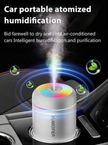 1 180ml Humidifier, Portable Air Humidifier With Cold Mist And LED Lights, USB Powered Small Humidifier, Available In Black And White Colors, Long-Lasting Fresh Air Freshener, Silent Operation, Bedroom Humidifier, Simple Design, Natural Beauty, Quiet Operation, Suitable For Home, Office, Bedroom, Car, Bar, Women's Gifts. - Nhiều màu - Xem 2
