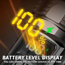 Linterna Led de alta potencia, linterna recargable por USB con pantalla, luz con zoom y batería, linterna para acampar y senderismo, lámpara de emergencia - P50 - Ver 7