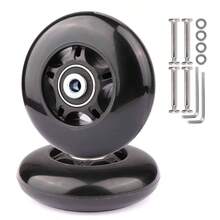 Gladder Luggage Suitcase Wheels Silent PU Caster Wheels/ABEC7 608 - 2RS Bearings 6mm Axles Washer Universal Repair Kit 80x24mm - 80x24mm - View 3