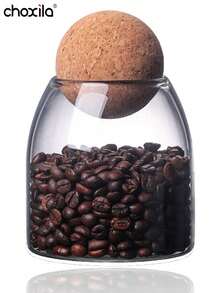 choxila 1 件玻璃咖啡罐储物罐茶叶罐密封软木玻璃罐咖啡豆干果储存罐返校 - 木球塞豆罐 - 查看 12