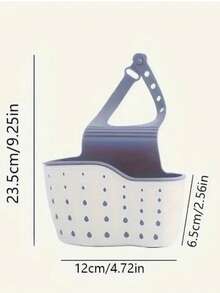 1 Hanging Kitchen Sink Storage Rack With Quick Drainage System, Space Saving Multi Grid Design, Durable Perforated Drain Pan, Suitable For Small Kitchen Utensils, Tableware, Vegetables, Fruits, Hanging Design, Adjustable Shoulder Strap