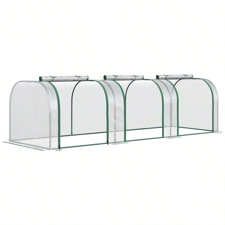 Foil Greenhouse, Greenhouse, Hothouse With Door, Cold Frame, Plant House, Plant Cultivation, Steel, Transparent, 295 X 100 X 80 Cm - Transparent - View 1