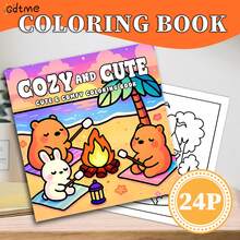 Libro para colorear de 24 páginas con dibujos lindos e interesantes para niños, dibujos relajantes de comportamientos inusuales, pesca en el río, regalo ideal para entusiastas de colorear, adecuado para Año Nuevo, regreso a la escuela, regalos de cumpleaños, artículos de papelería - Mis amigos (comportándose de manera extraña) - Ver 13