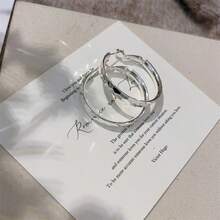 1对时尚多面镶嵌铜质耳环，简约优雅耳环 - 彩色 - 查看 6