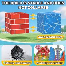 Conjunto Educativo STEM de Blocos de Construção Magnéticos - Construção 3D do Reino Secreto das Cerejeiras em Flor, Presente Criativo com Formas Coloridas, Ideal para Aniversários, Natal e Halloween de Meninos e Meninas a partir de 3 Anos - Multicolorido - Ver 3