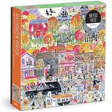 Halloween Puzzle for a Spooky and Festive Party - 500-Piece Jigsaw with Illustrations of a Halloween Parade in Salem Massachusetts - ‎Rompecabezas de 500 piezas de Michael Storrings Halloween Parade - Ver 2