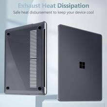 Tuiklol Slim Case For 13.8 Inch Microsoft Surface Laptop 7th Edition 2024 For 13.8\U2018\U2019 Laptop Model: 2036 With Plastic Hard Shell Case + Dust Plug + Screen Protector + Keyboard Cover, Clear Black - Màu A - Xem 3