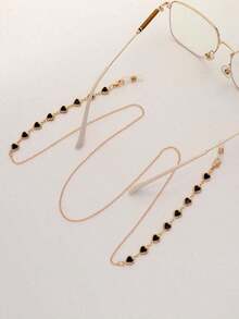 Royal 1pc Women Heart Decor Fashion Glasses Chain Decoration Glasses Accessories Women Valentine's Day Valentines - 金子 - 查看 3