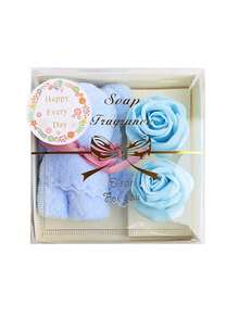 1Set Thanksgiving Gift Towel Bear Gift Box, Exquisite Cute Fashionable Beautiful, Soap Flower Transparent Gift, Suitable For Giving On Various Festivals, Teacher's Day Gift,Mother's Day - Multicolor - View 11
