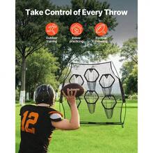8 X 8 Ft Football Trainer Throwing Net, Training Throwing Target Practice Net With 6 Target Pockets, Knotless Net Includes Straps And Portable Carry Case, Improve QB Throwing Accuracy, Black - 8*8 Ft 6-hole Black - View 2