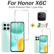 2PCS For Honor X6B Tempered Glass Transparent Film For Honor X6C Screen Protector+Lens Film Screen Protection Essentials, Applicable To Daily Shield, Office, Home Daily Shield Office Home Phone Screen Protector Phone Accessories Waterproof Shockproof Anti-Fall Scratch Resistant - Clear - View 3