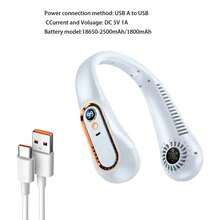 GICOOK Portable Neck Fan, Bladeless Handheld Neck Fan, Wearable Personal Fan, 3-Speed ​​Adjustable USB Neck Fan, Summer Must-Have For Home, Office, Outdoor, Beach And Travel. - 彩色 - 查看 7