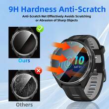 4 piezas de protector de pantalla de vidrio templado para Garmin Forerunner255, ultra claro, dureza 9H resistente a arañazos, superficie suave anti-polvo y huellas dactilares, ligero y ajustado - Juego de 4 piezas para Forerunner 255 - Ver 4