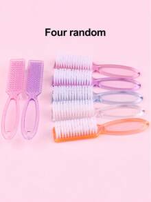 4pcs Nail Cleaning Brushes, Long Handle, Multi-Function - Multicolor - View 10
