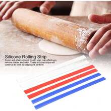 Tiras de Nivelación de Masa para Hornear, Tiras de Masa Medidoras de Silicona Profesionales Resistentes, Guías de Rodillo, Pasteles, Galletas, Hornear,40511589 - Multicolor - Ver 2
