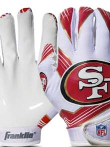 F ran klin S ports Youth N F L Football Receiver Gloves - Kids Football Gloves Pair - N F L Team Logos and Silicone Palm - All Youth Sizes - Great Game Gear + Football Costume Accessory - Multicolor - Ver 4