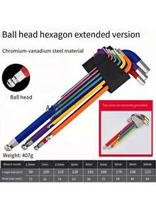 9pcs Colorful Mirror Hexagon Wrench Set, High Hardness Hex Screwdriver Combination