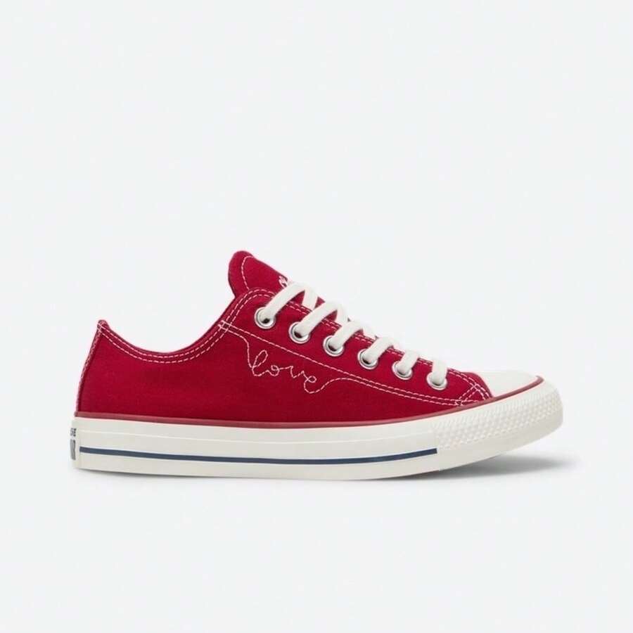 Converse Women's Chuck Taylor SEASONAL Low Top Canvas Sneakers A19057C - Red - View 1