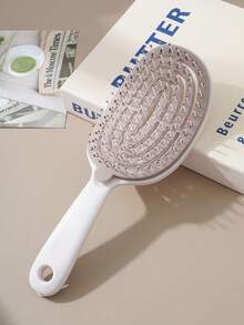 1pc Flip-Top Self-Cleaning Detachable Hair Comb, Suitable For Various Hair Types, ABS Plastic Handle, Scalp Massage, Straightening, Wet & Dry Use