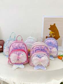 New Fashion Mermaid Sequin Mini Backpack, Princess Street Casual Daypack, Cute Girls Personalized Fish Tail Bag, Lovely Small Backpack, Holiday Gift - A - View 2