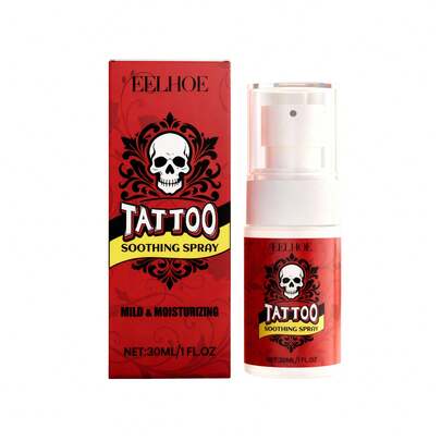 EELHOE 30毫升纹身护理喷雾，温和保湿配方，滋养纹身后肌肤。这款清爽保湿喷雾适合纹身后护理。小巧便携，方便日常使用。
