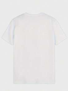 Double-Sided Digital Printed T-Shirt  Pink Streetwear  Graphic 1Pcs Casual Soft Short Sleeve Pure 100% Cotton 220gsm T-Shirt ,Unisex - 白色 - 查看 2